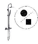 Sanotechnik tuš set BLACK s termostatskom armaturom i kvadratnom glavom